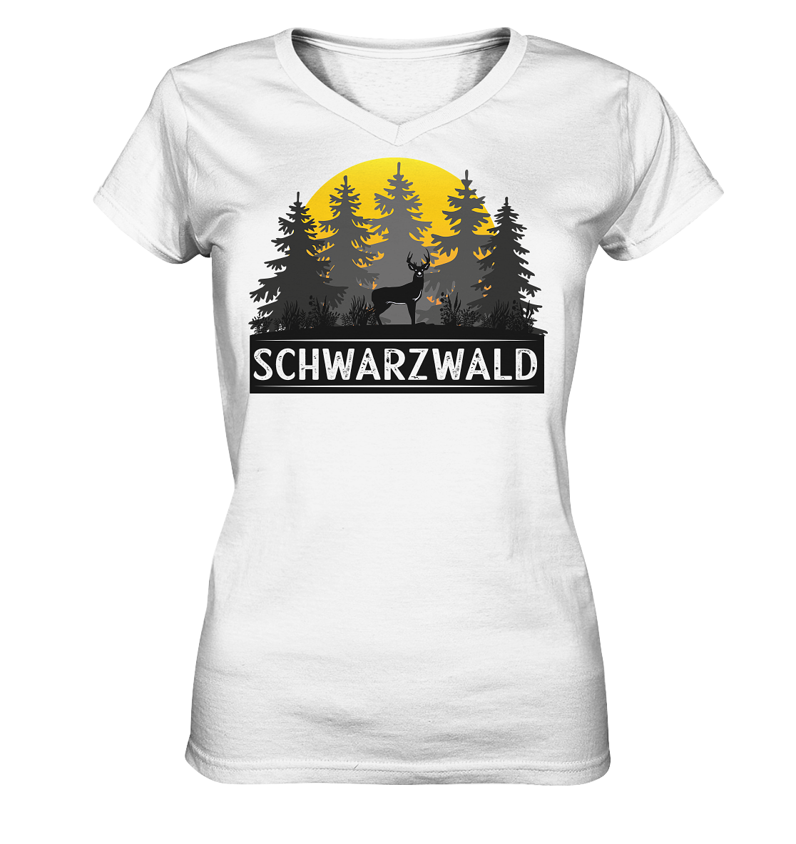 Schwarzwald Sonnenuntergang | Damen V-Neck Shirt