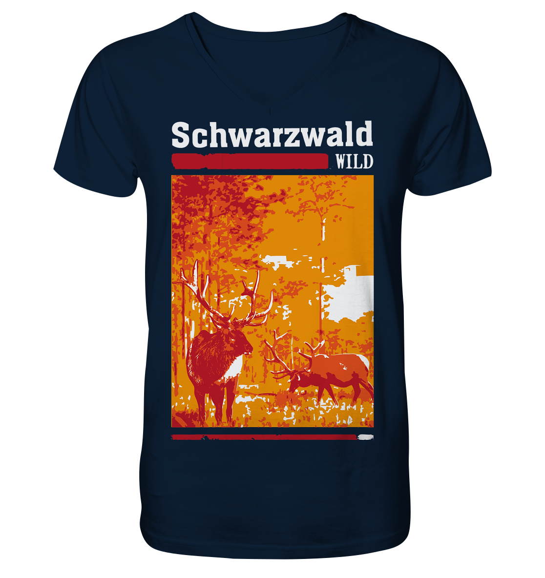 Schwarzwald Wild Hirsch | Organic V-Neck T-Shirt