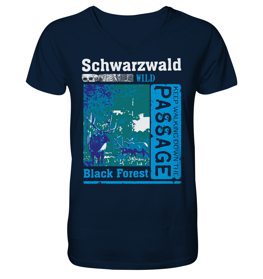 Schwarzwald Wild Passage | Herren Bio V-Neck Shirt Organic