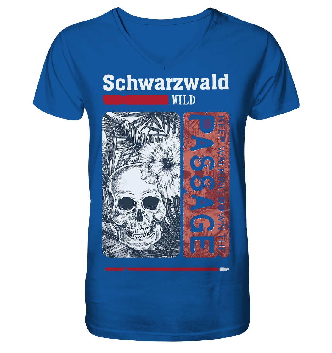 Schwarzwald Wild Passage Skull | Herren Bio V-Neck Shirt Organic