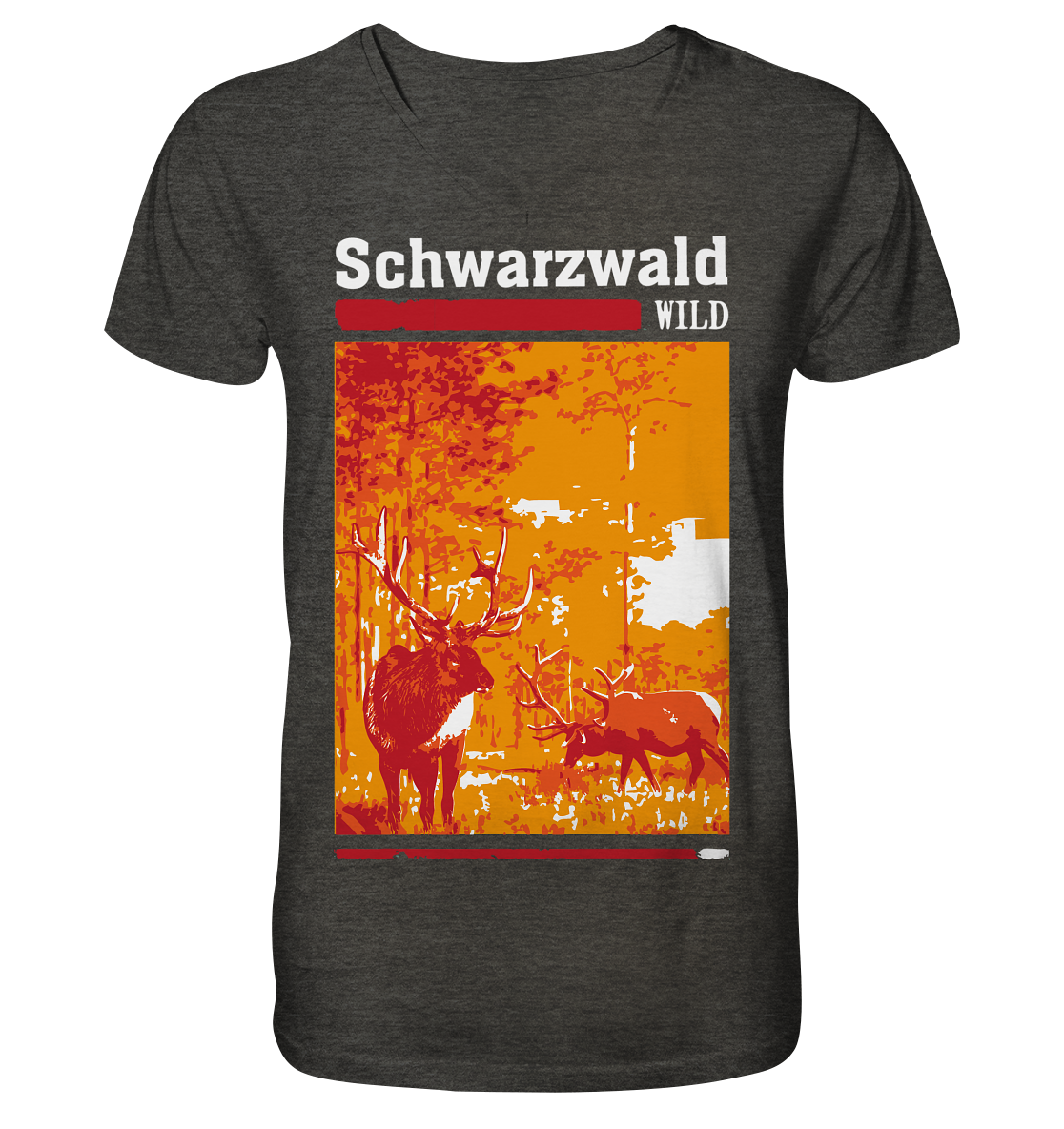 Schwarzwald Wild Hirsch | Organic V-Neck T-Shirt