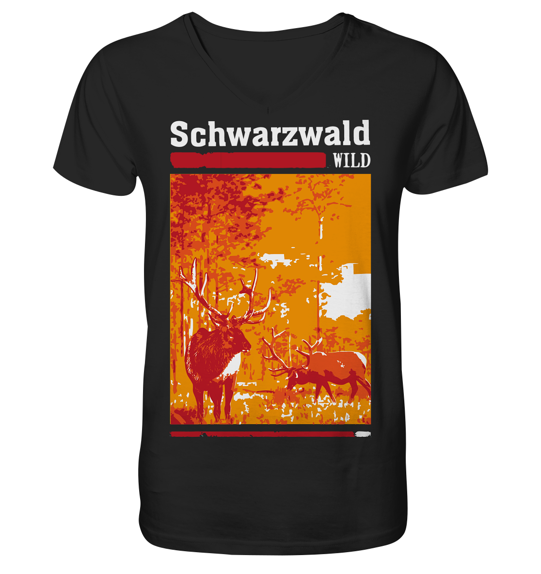 Schwarzwald Wild Hirsch | Organic V-Neck T-Shirt