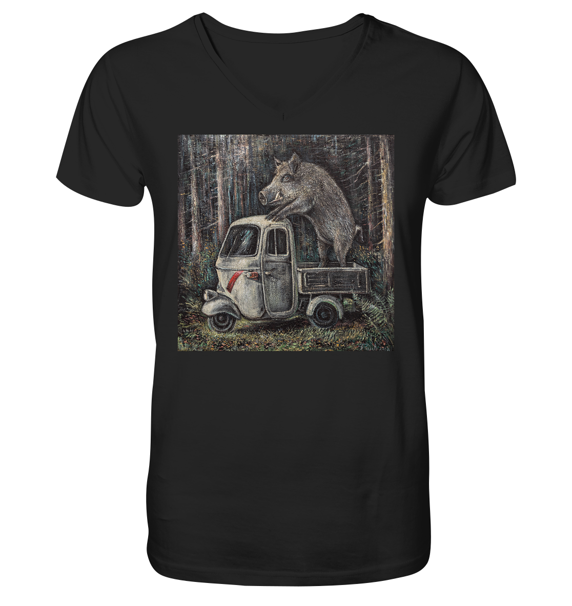 Apecinghiale | Organic V-Neck T-Shirt