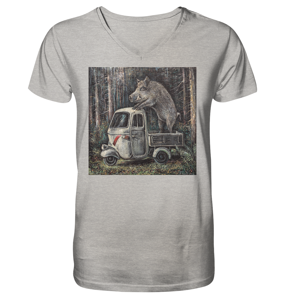 Apecinghiale | Organic V-Neck T-Shirt