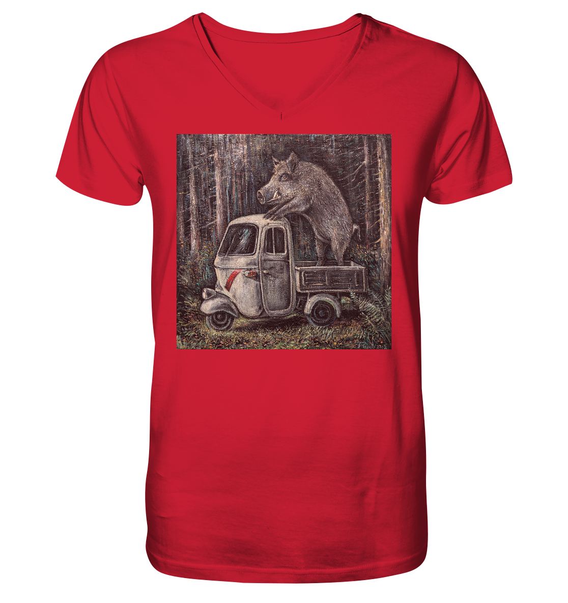 Apecinghiale | Organic V-Neck T-Shirt