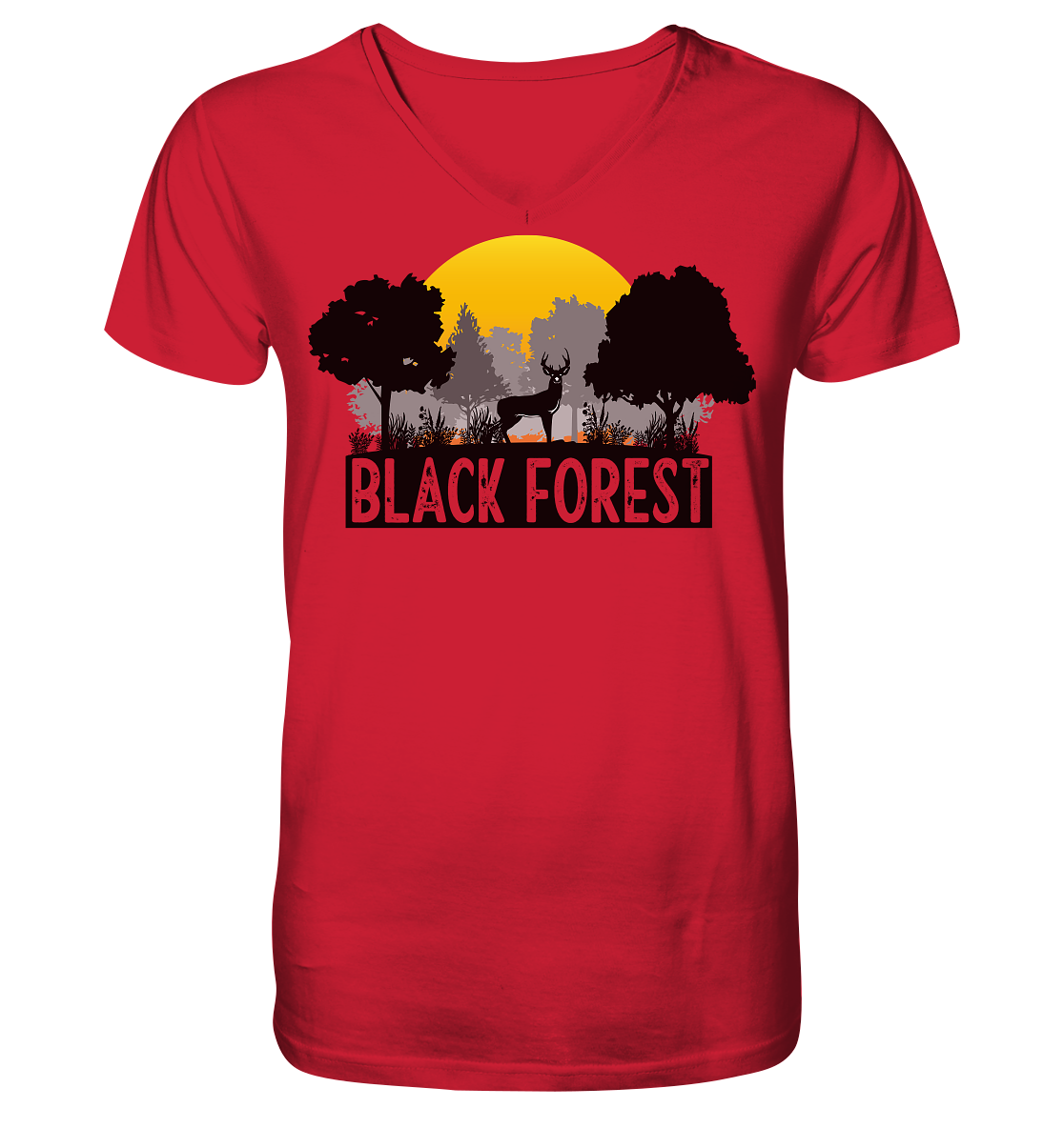 Black Forest Sonnenuntergang | Organic V-Neck T-Shirt