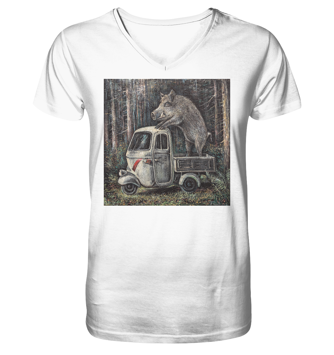 Apecinghiale | Organic V-Neck T-Shirt