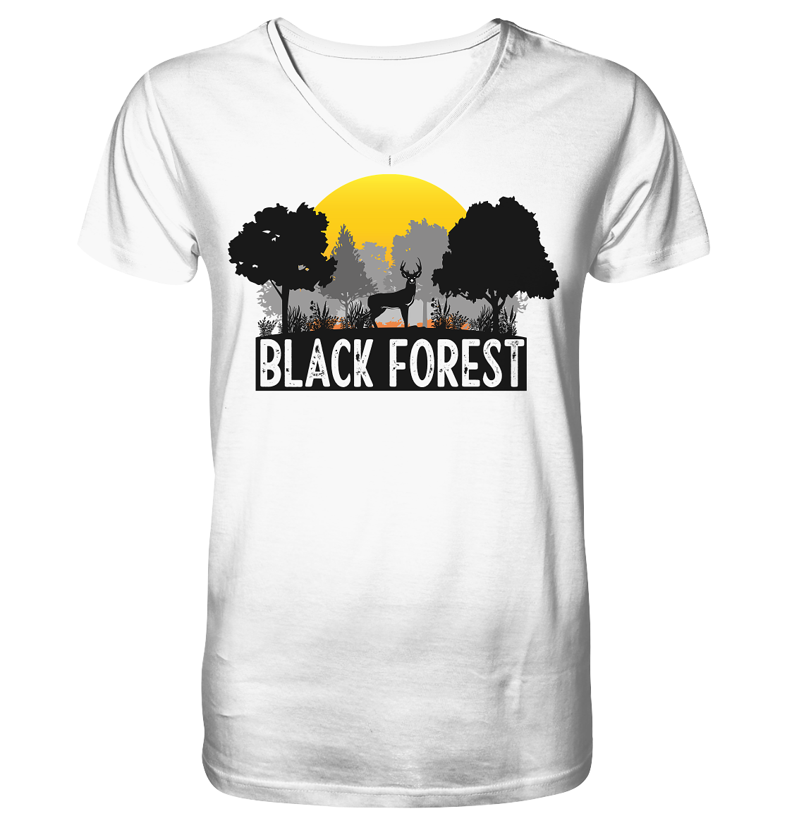 Black Forest Sonnenuntergang | Organic V-Neck T-Shirt