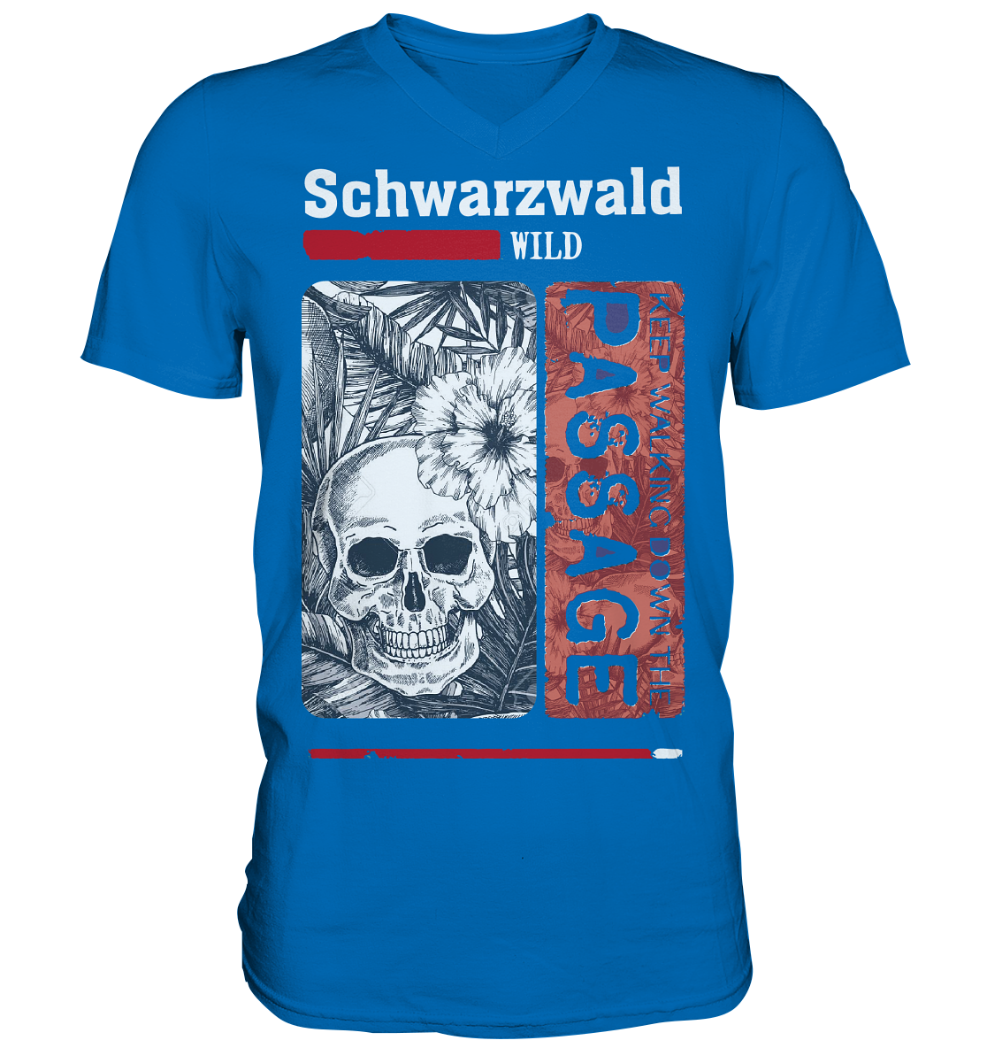 Schwarzwald Wild Passage Skull | Herren V-Neck Shirt