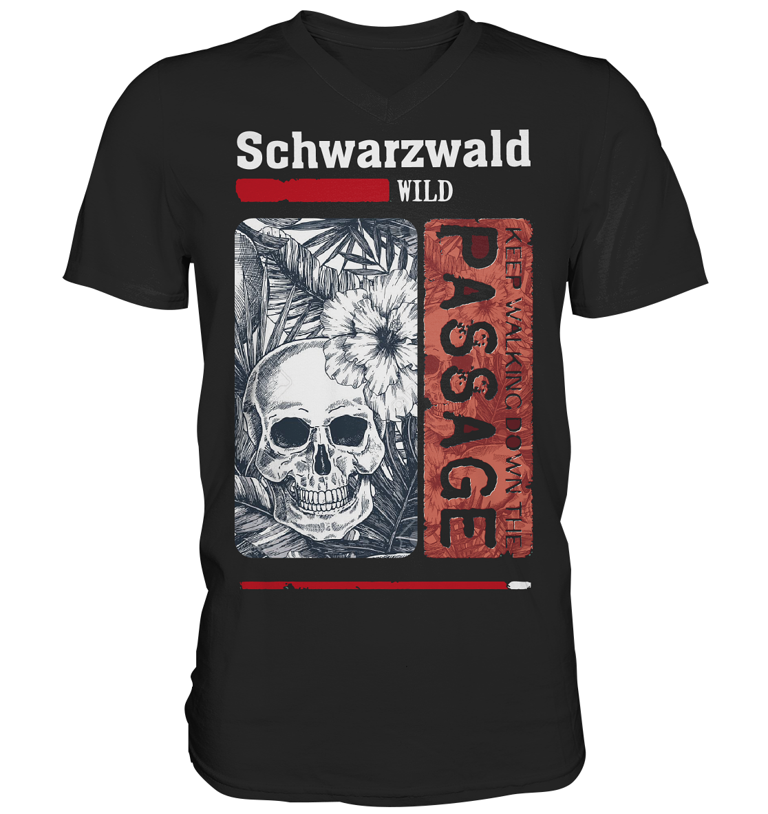 Schwarzwald Wild Passage Skull | Herren V-Neck Shirt