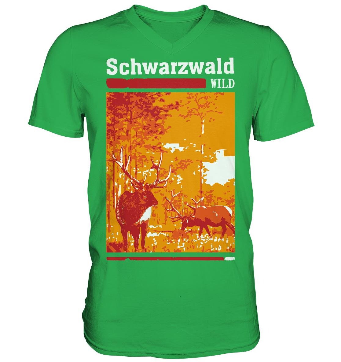 Schwarzwald Wild Hirsch | Herren V-Neck Shirt