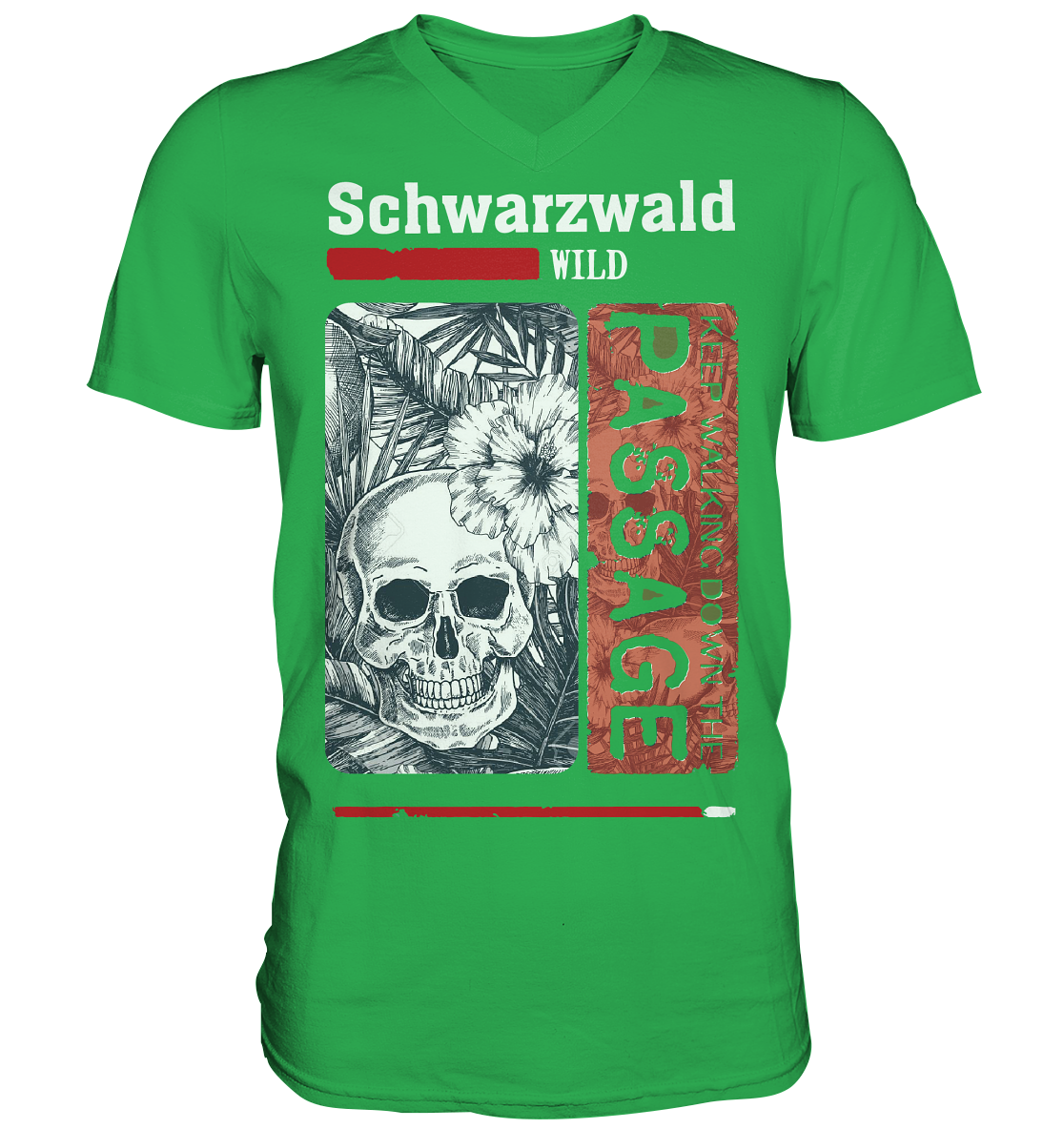 Schwarzwald Wild Passage Skull | Herren V-Neck Shirt