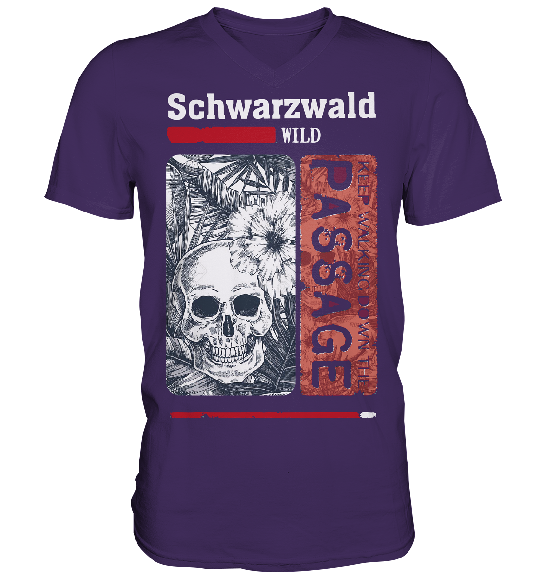 Schwarzwald Wild Passage Skull | Herren V-Neck Shirt