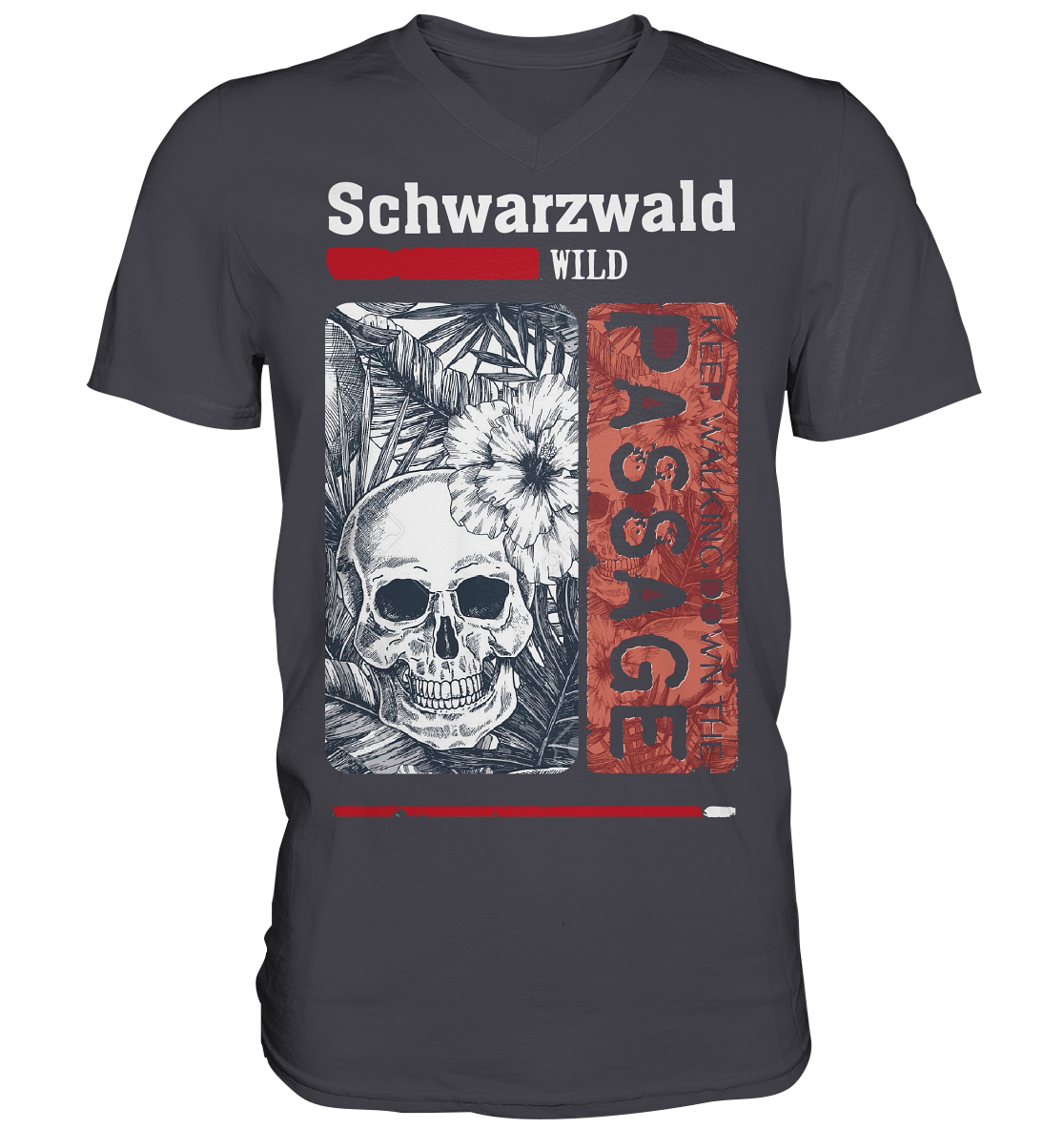 Schwarzwald Wild Passage Skull | Herren V-Neck Shirt