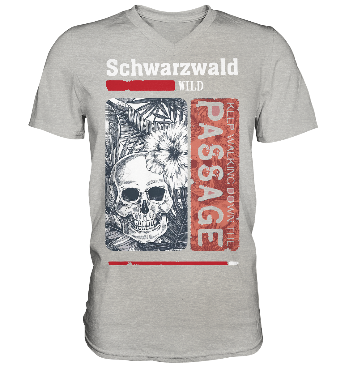 Schwarzwald Wild Passage Skull | Herren V-Neck Shirt