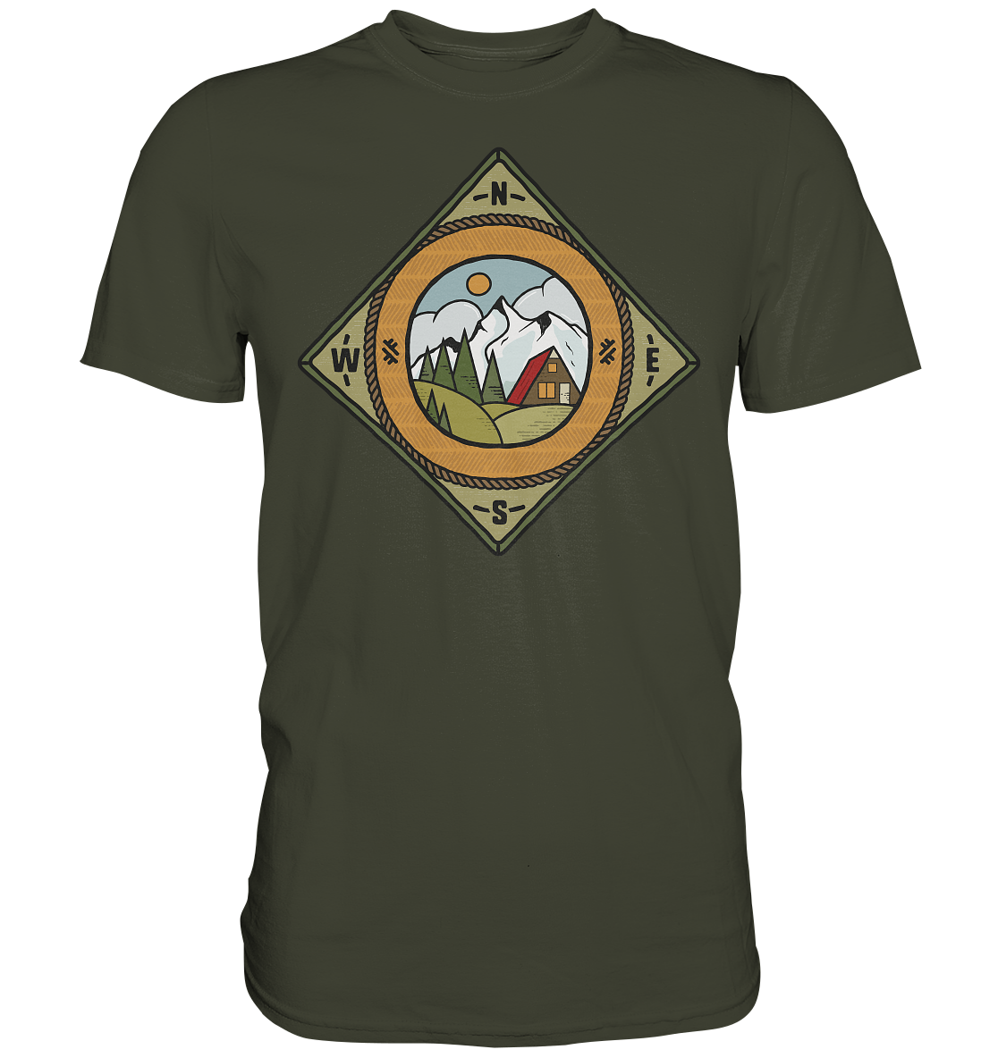 Bergwelt Kompass | Unisex Premium T-Shirt