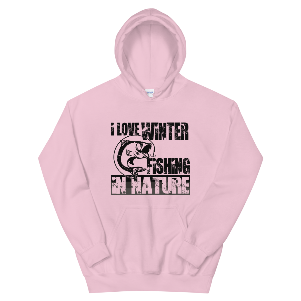I Love Winter Fishing In Nature | Organic Hoodie