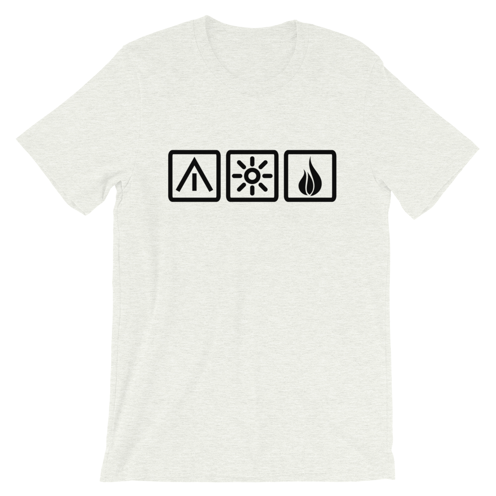 Unisex T-Shirt | Die 3 Camping-Elemente | diverse Farben