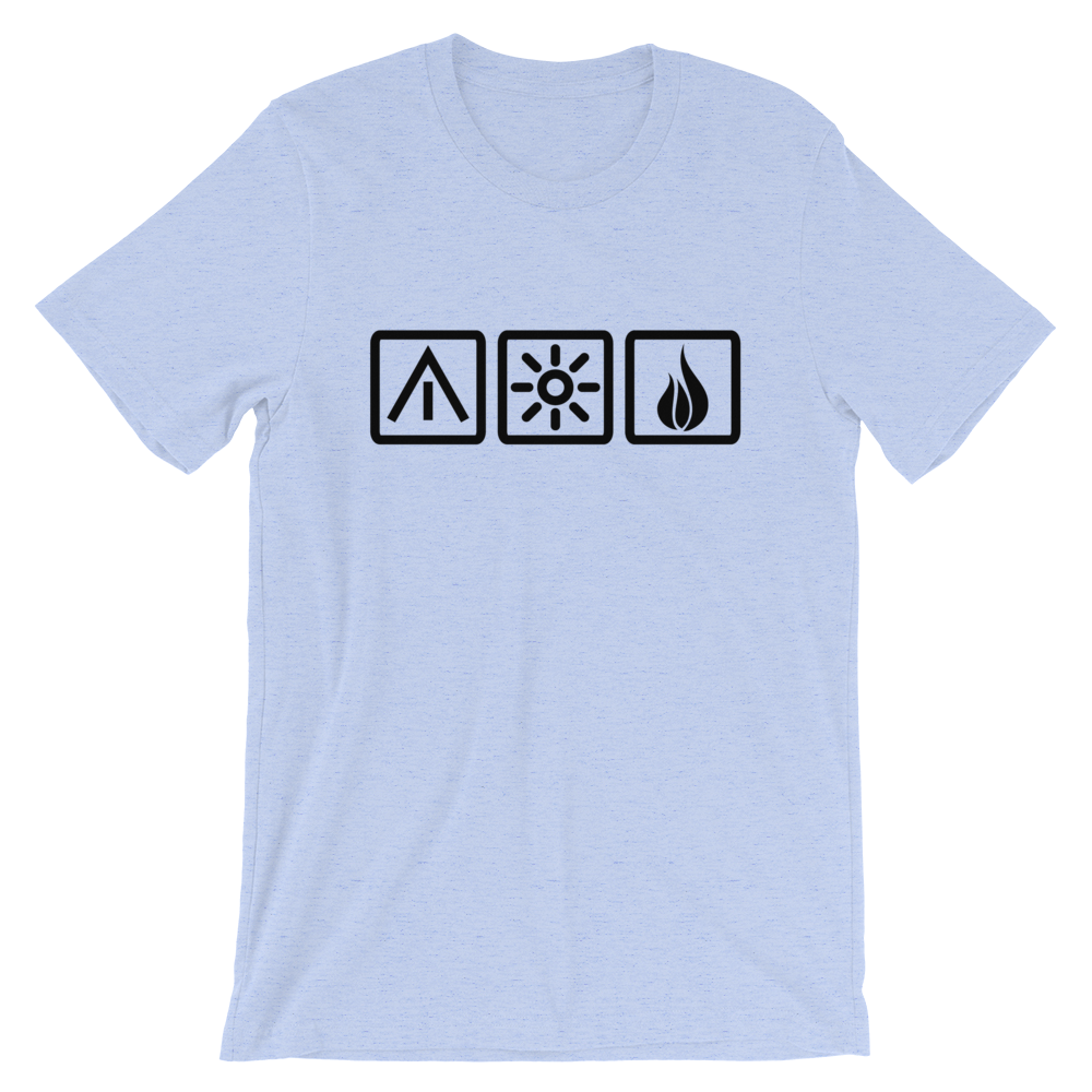 Unisex T-Shirt | Die 3 Camping-Elemente | diverse Farben
