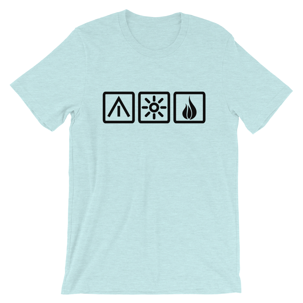 Unisex T-Shirt | Die 3 Camping-Elemente | diverse Farben