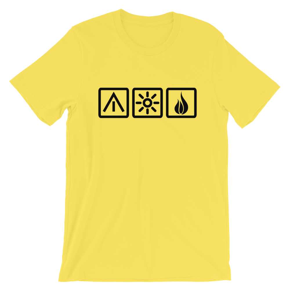 Unisex T-Shirt | Die 3 Camping-Elemente | diverse Farben