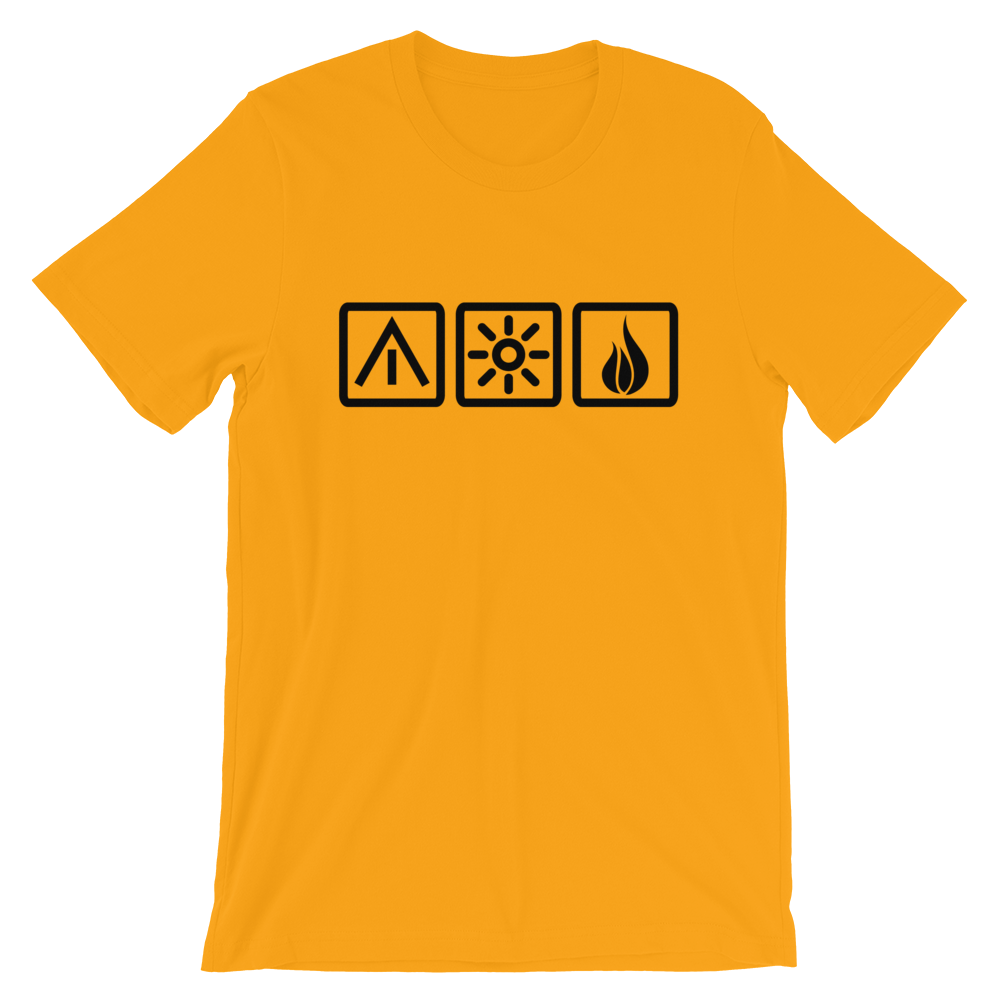 Unisex T-Shirt | Die 3 Camping-Elemente | diverse Farben