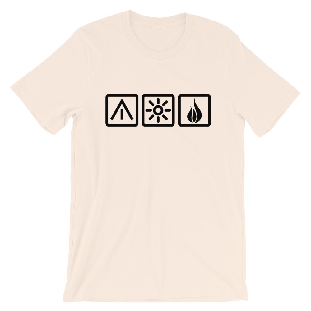 Unisex T-Shirt | Die 3 Camping-Elemente | diverse Farben