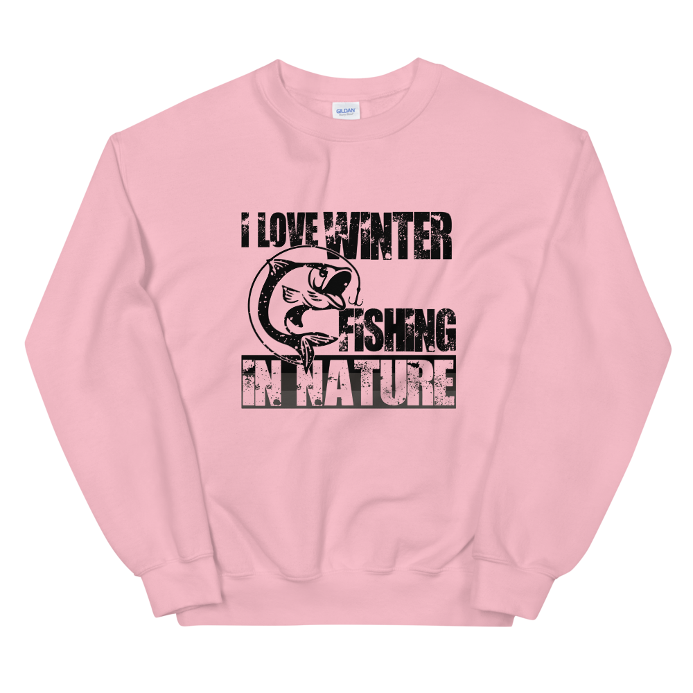I Love Winter Fishing In Nature | Organic Sweatshirt