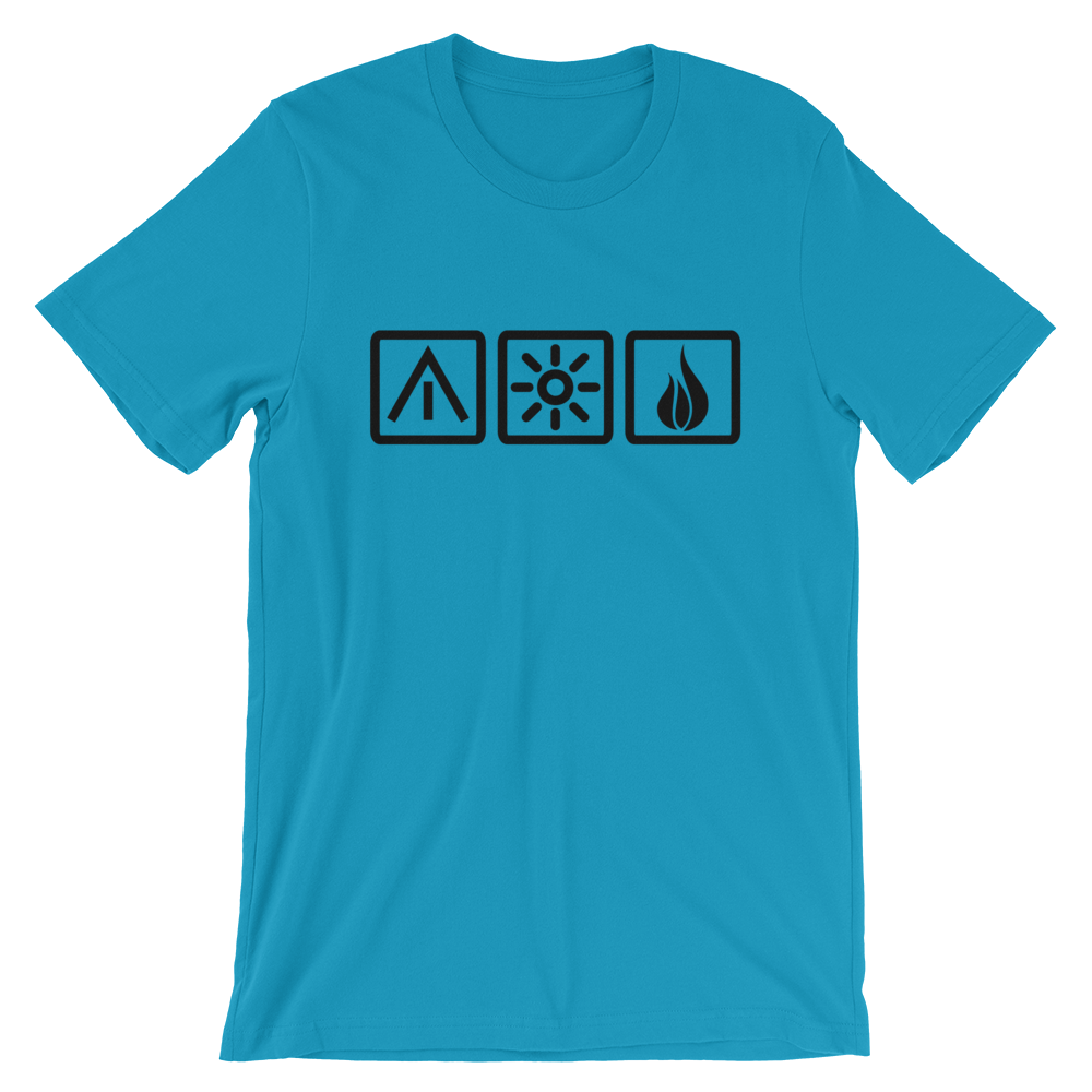 Unisex T-Shirt | Die 3 Camping-Elemente | diverse Farben