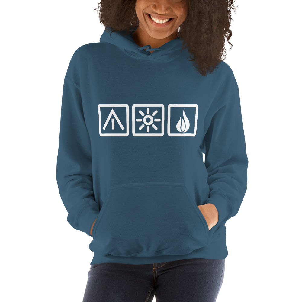 Die 3 Camping-Elemente | Unisex Hoodie