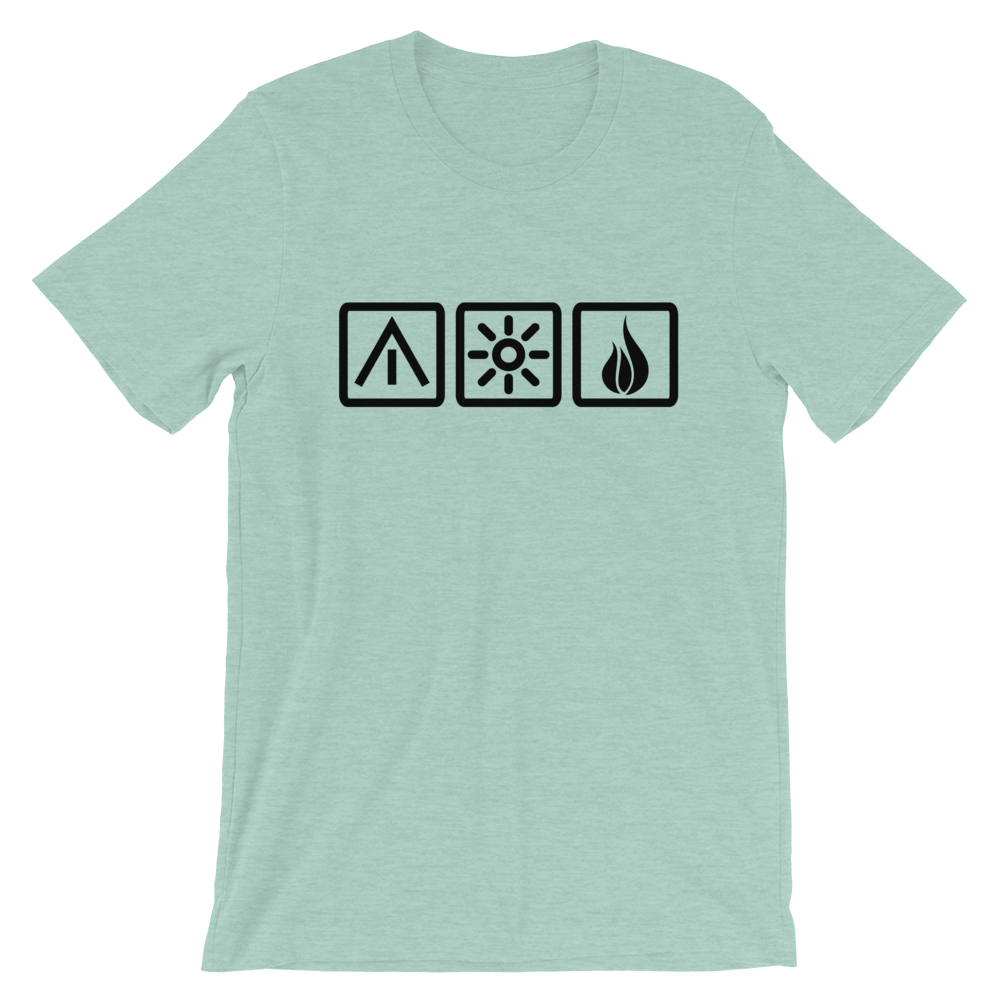 Unisex T-Shirt | Die 3 Camping-Elemente | diverse Farben