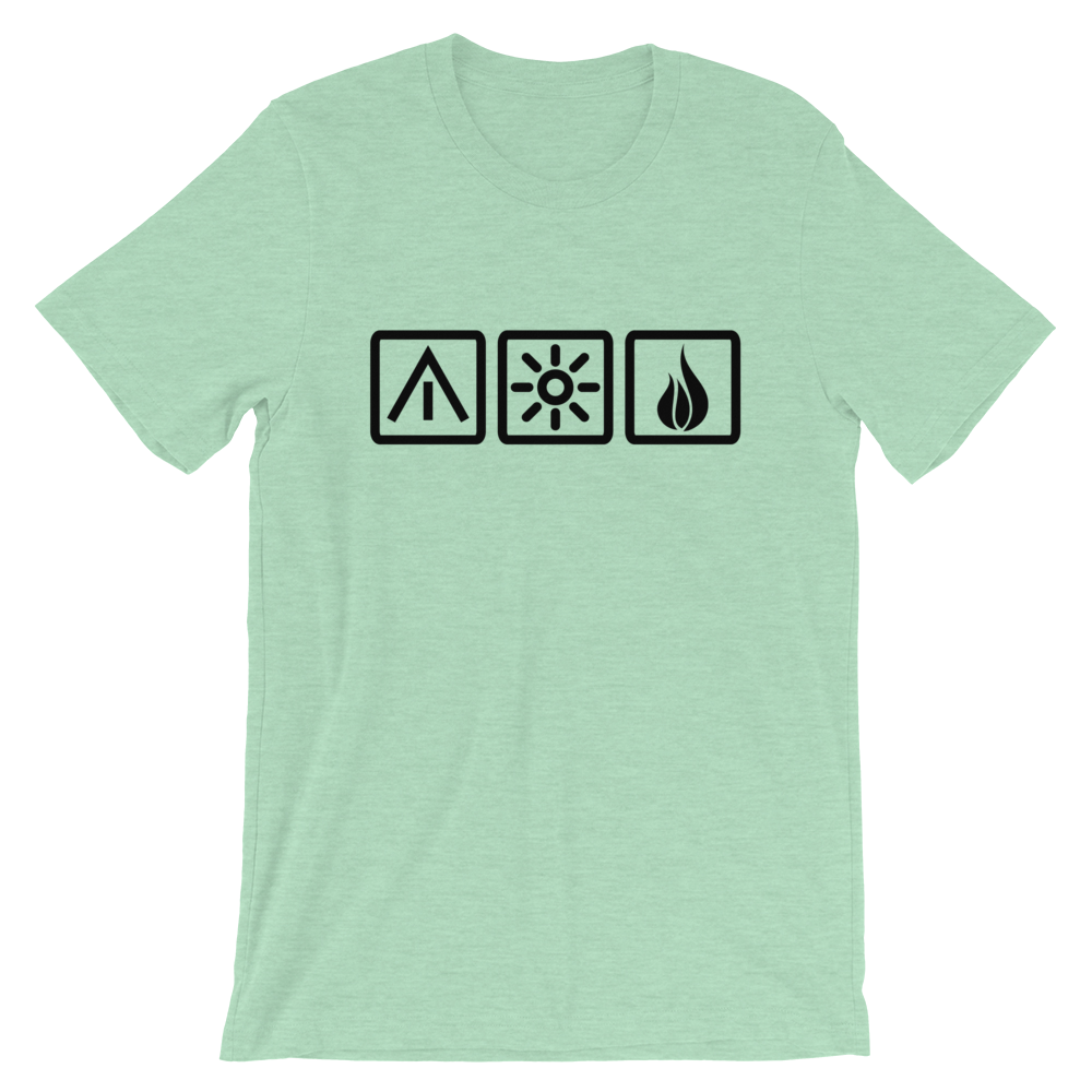 Unisex T-Shirt | Die 3 Camping-Elemente | diverse Farben