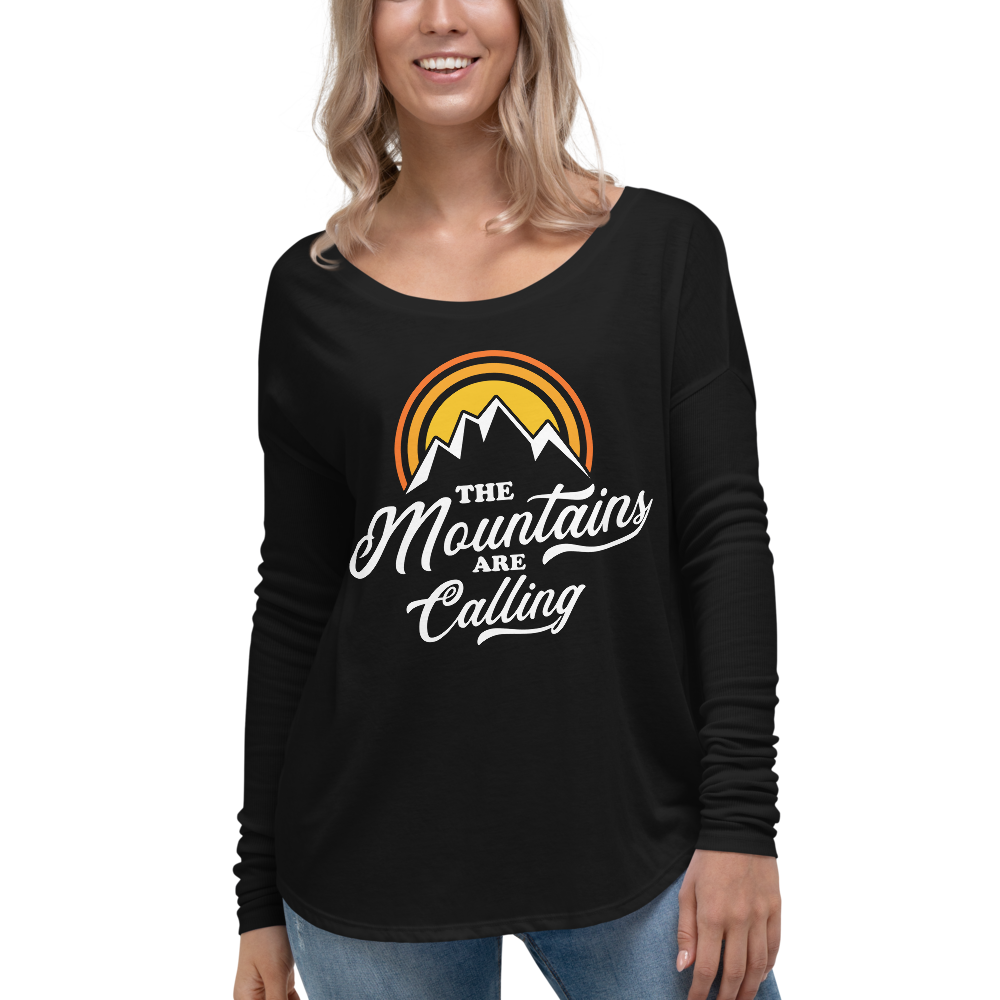 Mountains Are Calling | Organic Damen Longsleeve
