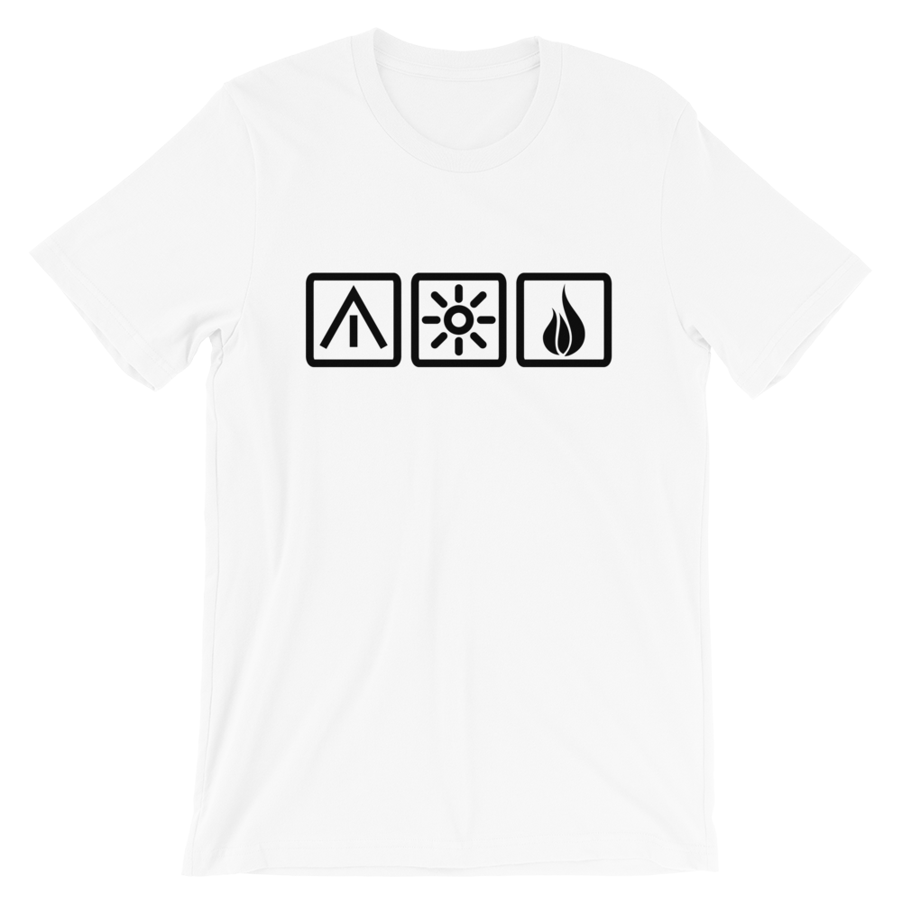 Unisex T-Shirt | Die 3 Camping-Elemente | diverse Farben