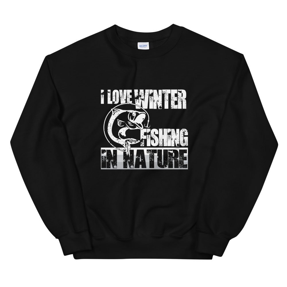 I Love Winter Fishing In Nature | Organic Sweatshirt