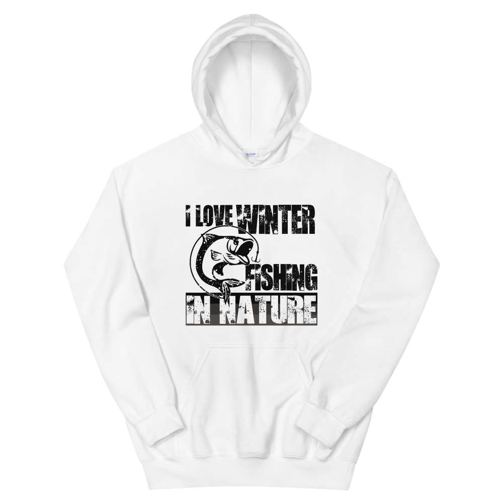 I Love Winter Fishing In Nature | Organic Hoodie