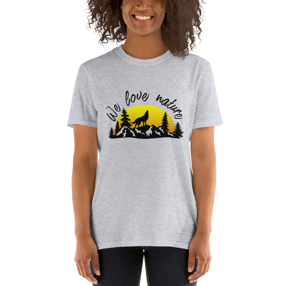 Unisex T-Shirt | We love nature | weiß+grau