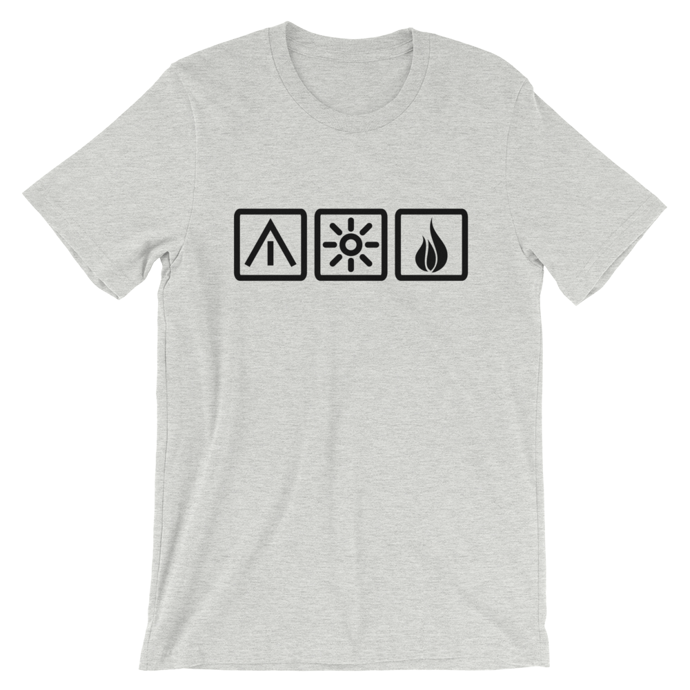 Unisex T-Shirt | Die 3 Camping-Elemente | diverse Farben