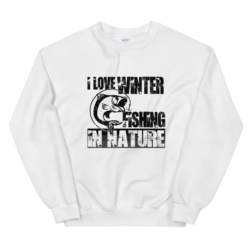 I Love Winter Fishing In Nature | Organic Sweatshirt