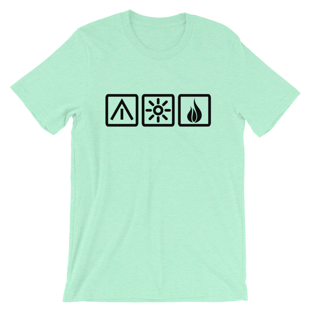 Unisex T-Shirt | Die 3 Camping-Elemente | diverse Farben