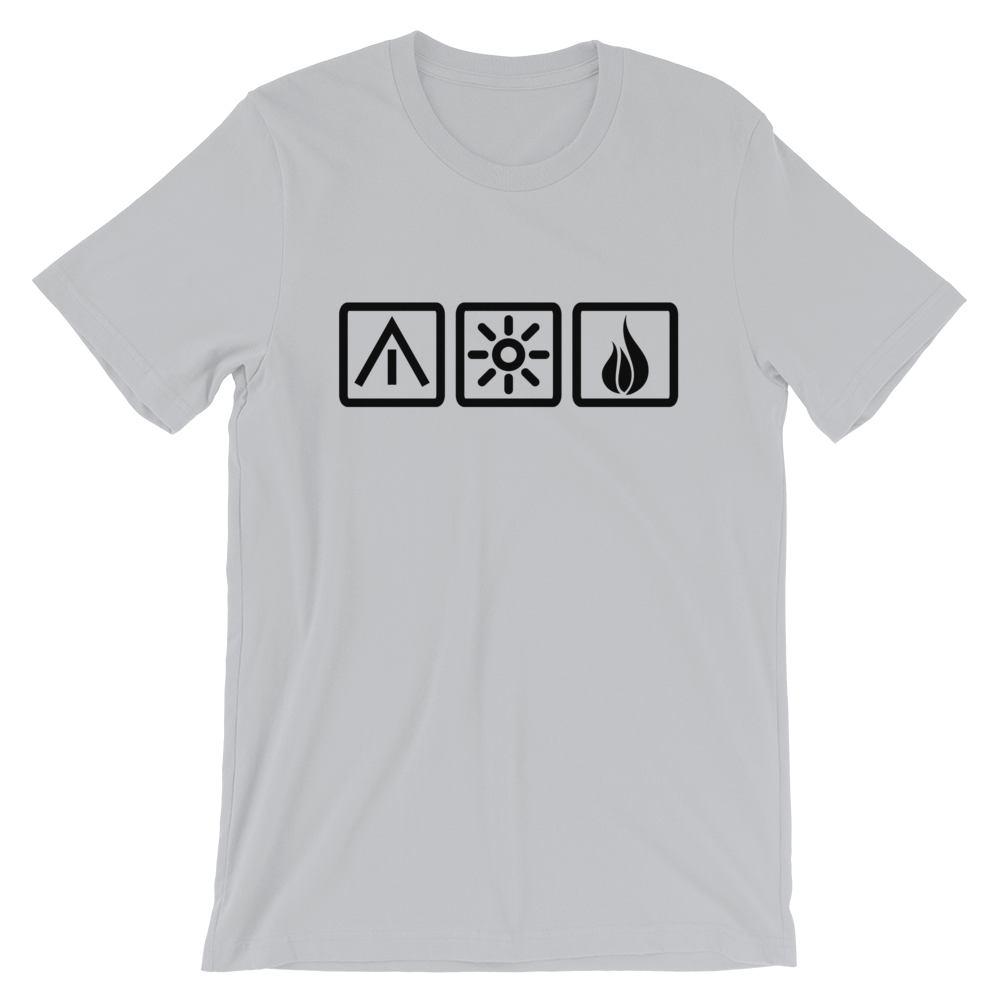 Unisex T-Shirt | Die 3 Camping-Elemente | diverse Farben