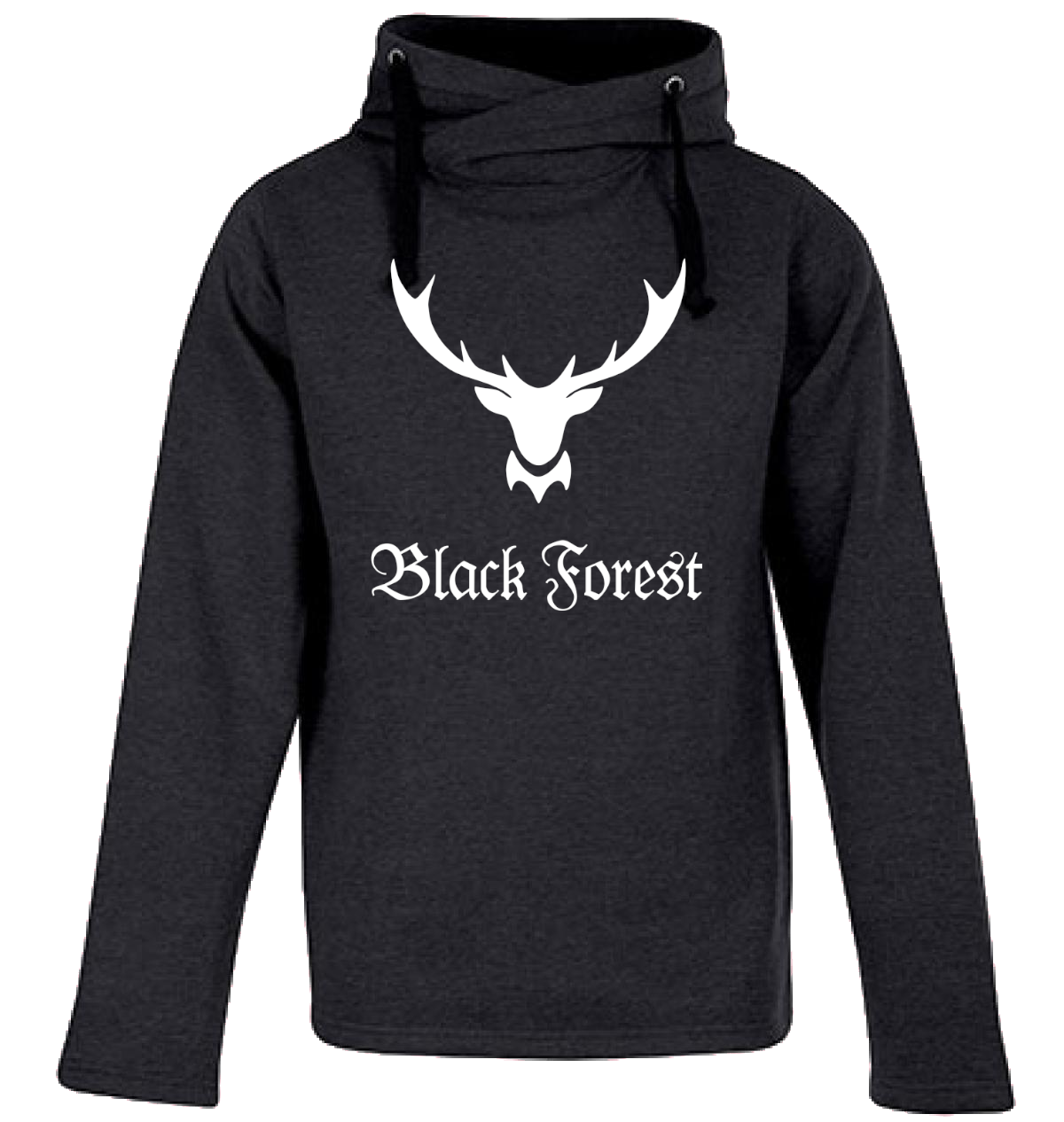 Black Forest Hirschgeweih | Hoodie mit Schalkragen