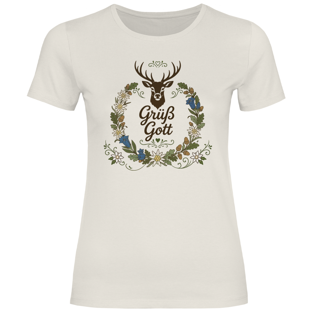Grüß Gott Hirsch | Damen Premium T-Shirt