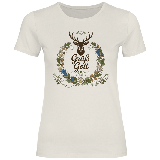 Grüß Gott Hirsch | Damen Premium T-Shirt