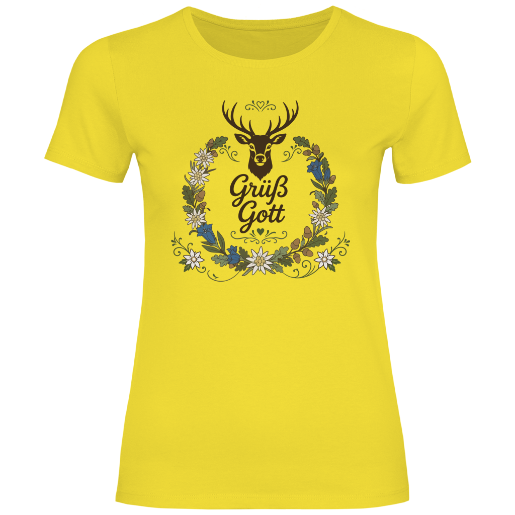 Grüß Gott Hirsch | Damen Premium T-Shirt