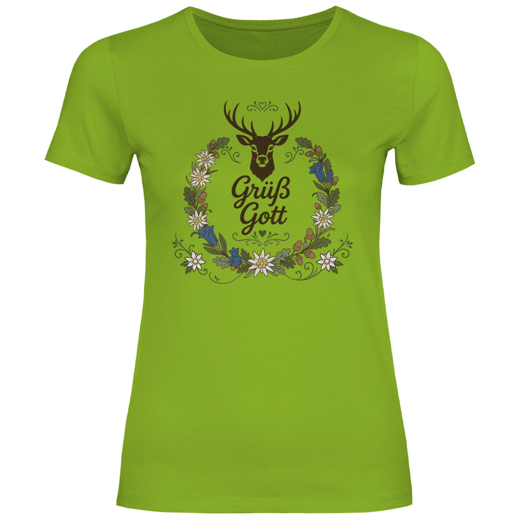 Grüß Gott Hirsch | Damen Premium T-Shirt