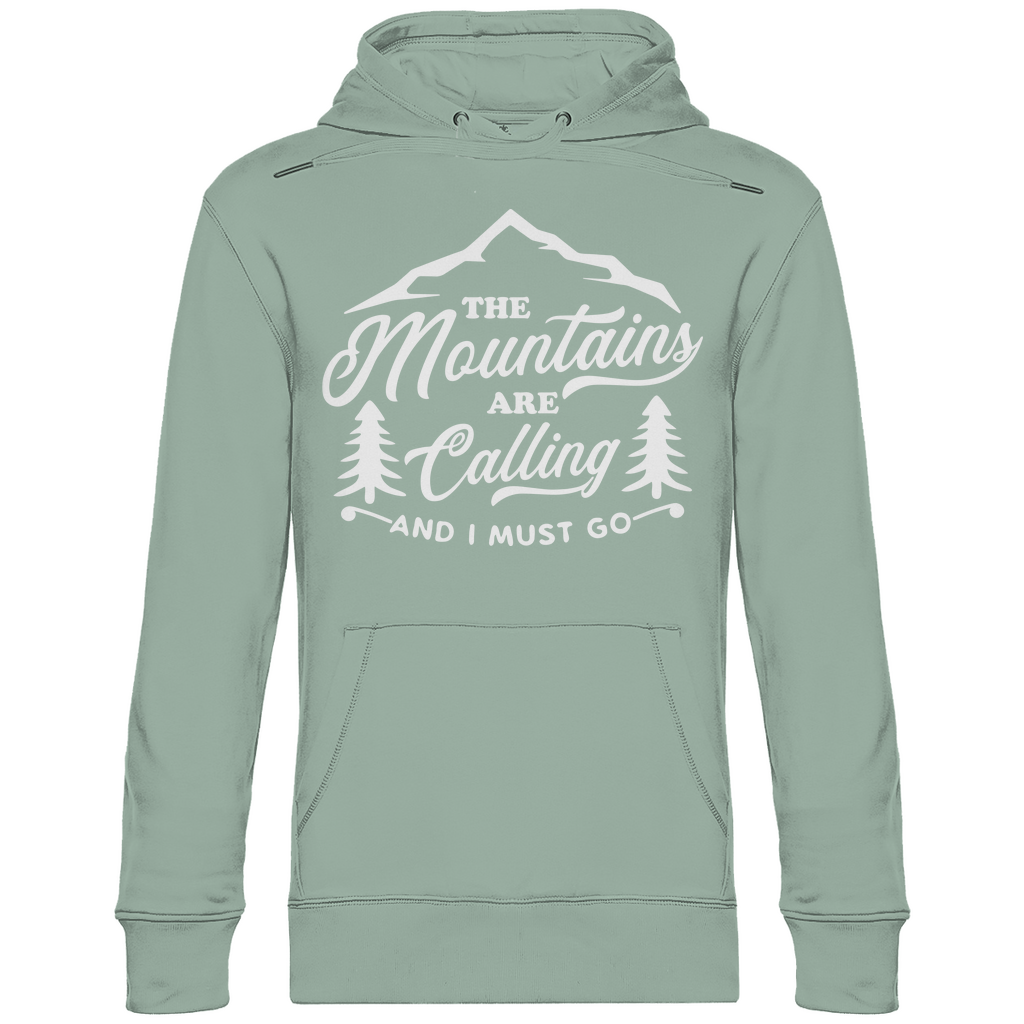 Herren Premium Bio Hoodie The Mountains Are Calling