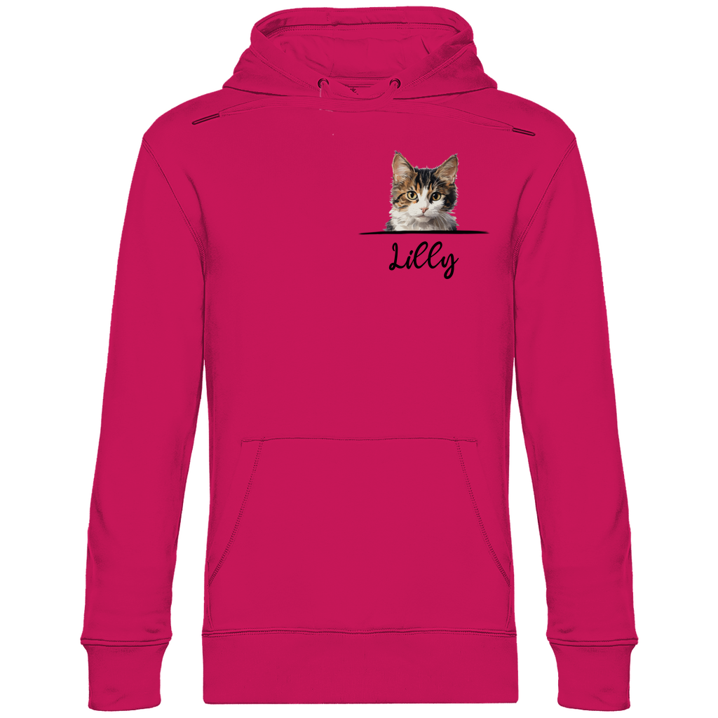 Katze mit Wunschname | Premium Organic Hoodie