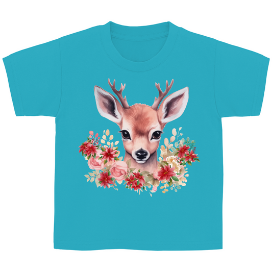 Kinder T-Shirt Reh Blumen
