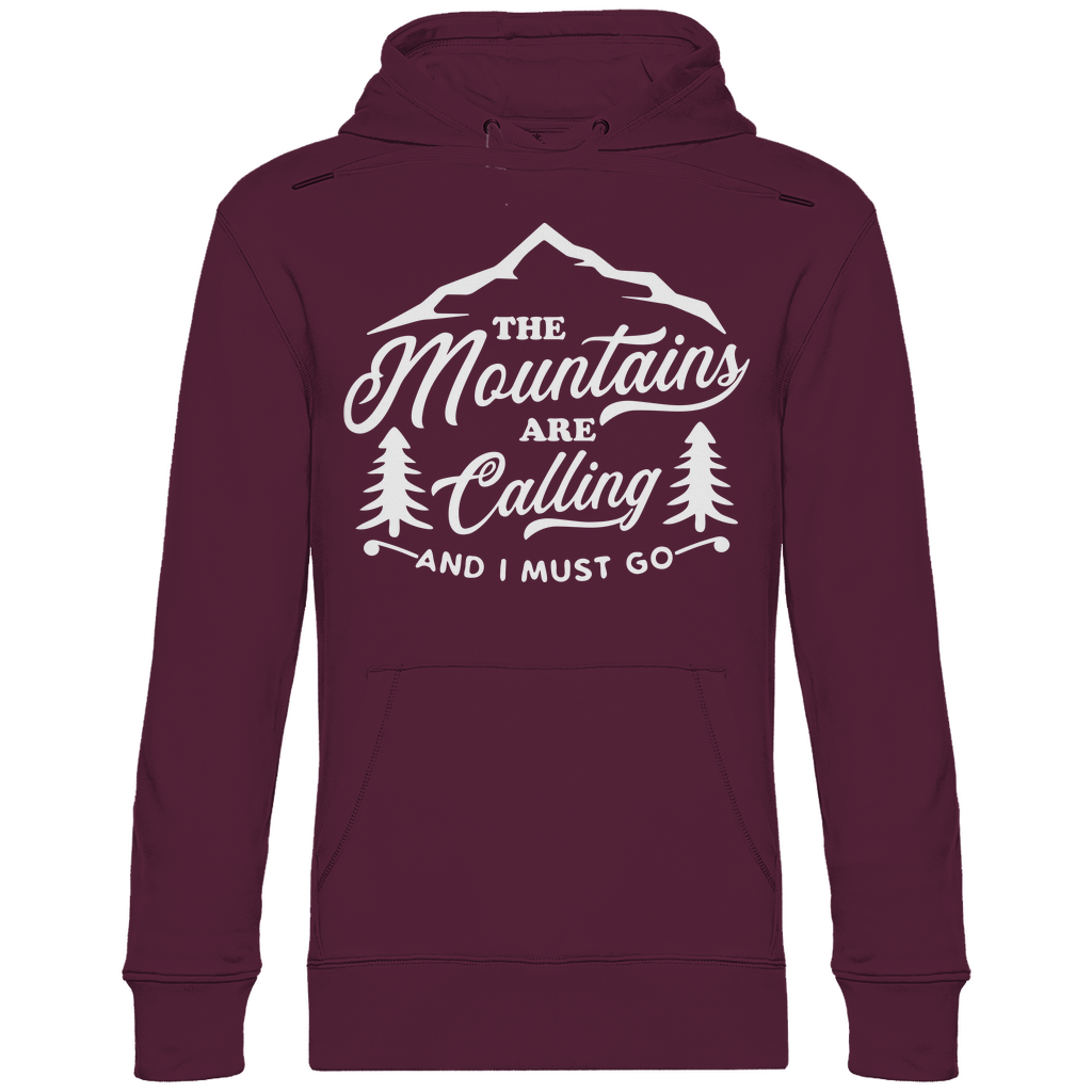 Herren Premium Bio Hoodie The Mountains Are Calling